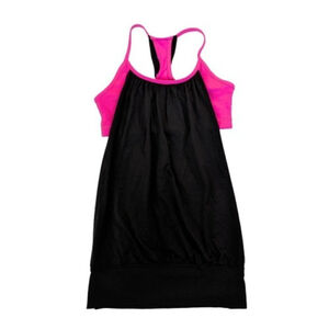 Lululemon Women No Limits Tank Black / Raspberry Glo Light Size 4