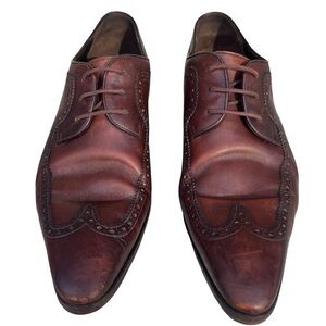 Gucci Brown Leather Derby Shoes Mens Size 8.5