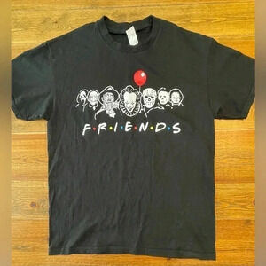 Horror Favorites | Friends T-Shirt | IT Chucky Freddy SaW | Large