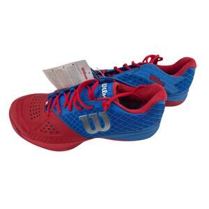 Men's Size 12.5 WILSON Rush Pro Glide Tennis Shoes Sneakers Red Blue WRS320400