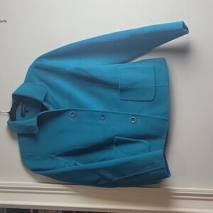 Talbots Turquoise Wool Pea Coat Jacket-Size 6