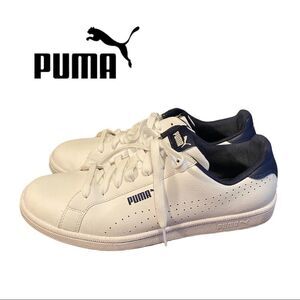 Puma Men's Smash Perf C White Leather Laced Shoes Sneakers with Box 10