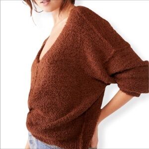 Free People brown oversized sweater