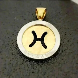 Bulgari Bvlgari 18kt Yellow Gold and Steel Tondo Pisces Zodiac Pendant