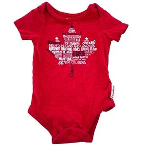 Canadiana Unisex Red 6-12 Months Onesie 100% Cotton