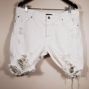 Zara men white denim shorts size 36