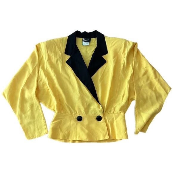 Vintage 90s Yellow Blazer - Picture 1 of 16