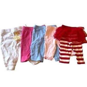 Lot of 5 0-3 Months Leggings and Pants, cotton