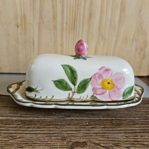 Vintage 60s Franciscan Desert Rose Butter Dish