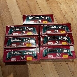 NOMA Holiday Christmas Lights, 7 Packs of 20, Clear, Green