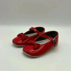 Vintage Wee Kids Soft Soles Shoes Red 4.75 Inches Size 3