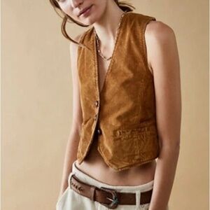 Free People We The Free Charley Cord Corduroy Vest Brown L