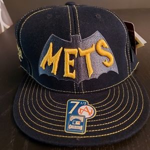 NWT New York Mets Batman Logo Baseball Fitted Hat Cap by Cooperstown‎