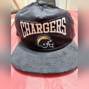 Vintage NFL‎ Corduroy Rare San Diego Chargers New Era Snapback Hat Big Logo.