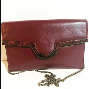 Supreme burgundy leather shoulder handbag