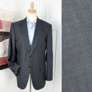 Ermenegildo Zegna Wool Silk Cool Effect 2-Button Blazer Jacket Dark Grey Sz 40R