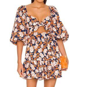 Amur Medina Mini Dress Twilight Blue Floral Size 6 NWT