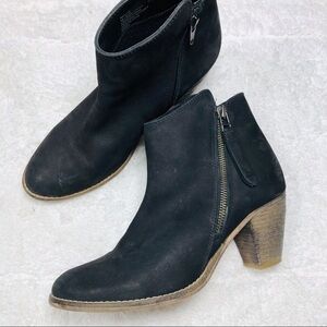 Dune black suede booties