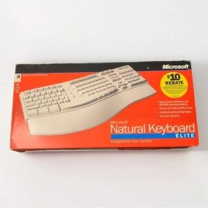 New Microsoft Natural Keyboard Elite Ergonomic USB PS/2 Wired Computer Split VTG