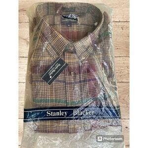 New Stanley Blacker 100% Cotton Flannel Shirt Men’s Size XL Plaid Vintage