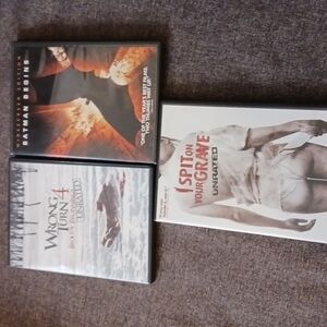 DVD Batman Begins, Spit on Your Grave, Wrong Turn 4 horror action movies