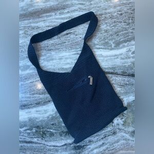 The Sak Navy Crochet Shoulder Bag