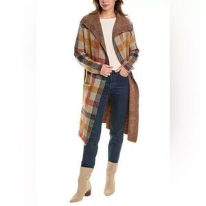 Joseph A. Long Plaid Cardigan Small