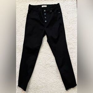 Madewell Black Button Front High Rise Jeans Size 30