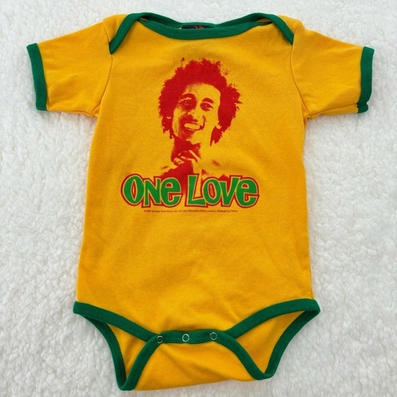 Zion Rootswear Bob Marley ONE LOVE One Piece Romper Bodysuit 1X (3-9 Months) - Picture 1 of 5