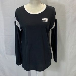 VANS Off The Wall Black Long Sleeve Skater Tee Size XS