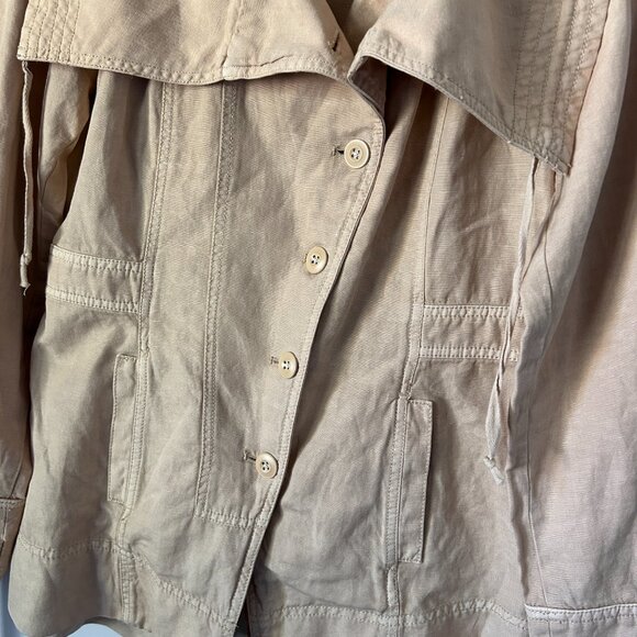 Sundance Every Angle Natural Linen Blend Jacket Coat Sz Small Button Front - Picture 6 of 8