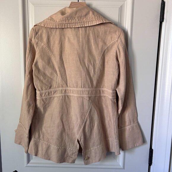 Sundance Every Angle Natural Linen Blend Jacket Coat Sz Small Button Front - Picture 8 of 8