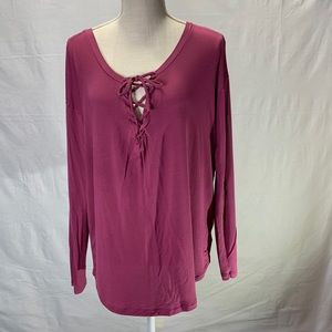 PINK Victoria’s Secret Super Soft Long Sleeve Purple Tee Size Small