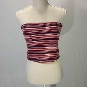 American Eagle Outfitters Soft & Sexy Striped Red Tube Top Strapless Siz…