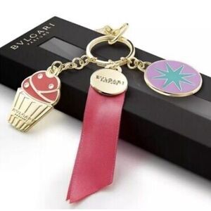 NWOT BULGARI PARFUMS CHARM KEYCHAIN CUPCAKE BAG CHARM BLING KEYRING