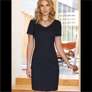 NWT Brook Taverner Corinthia V-Neck Dress - Wool Blend