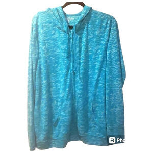 Turquoise burnout hoodie 3X