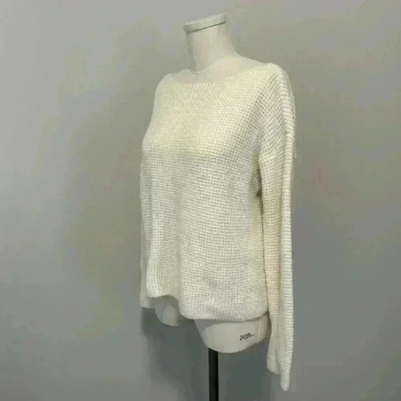 Lord & Taylor Cream Waffle Knit Sweater - Picture 4 of 12