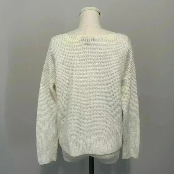 Lord & Taylor Cream Waffle Knit Sweater - Picture 7 of 12