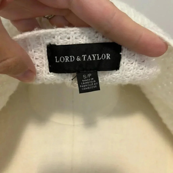 Lord & Taylor Cream Waffle Knit Sweater - Picture 9 of 12