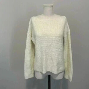 Lord & Taylor Cream Waffle Knit Sweater