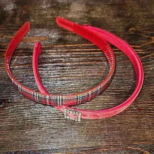 Girls Red  Headband Set