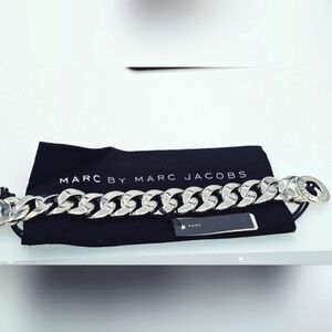 MARC BY MARC JACOBS silver tone Katie turn lock Bracelet Large thick link