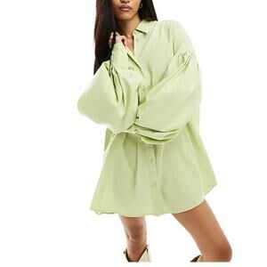 ASOS lime, green boyfriend oversize T-shirt dress size 8