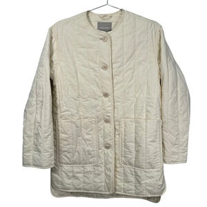 Everlane Quilted Cotton Cream Jacket Small