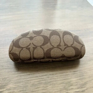 COACH Signature Monogram Hard Clamshell Eyeglass Case