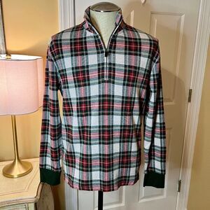 NWT Men's J.Crew Factory Sample Half Zip Tartan Plaid Pullover Shirt Size MEDIUM