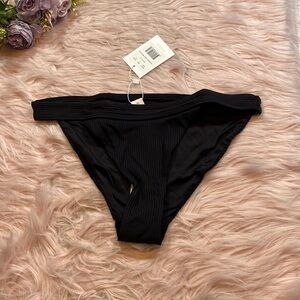 NWT ANDIE The Banded Cheeky Rib Bikini Bottom in Black sz M