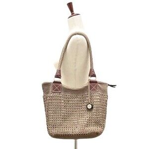 The Sak Cambria Crochet Hobo Bag Brown Shoulder Bag Large Zipper Boho Tote