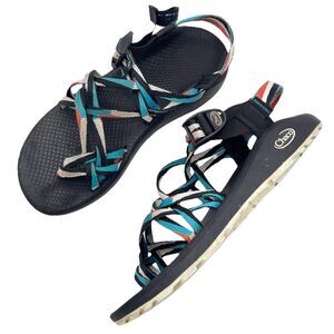 Chaco Z/Cloud X2 Black Point Teal Hiking Camping Walking Sandal Women’s Size 9